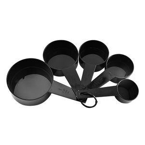 Versatile 5 In 1 Black Measuring Spoon Set With Clear Volume Markings 5