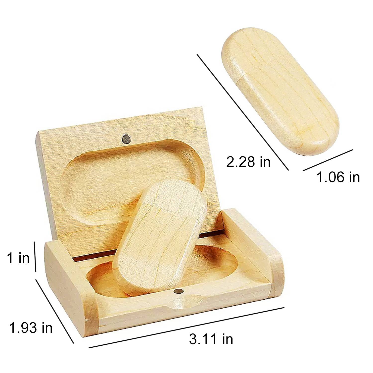 64GB Wooden USB Flash Drive w/ Case 7
