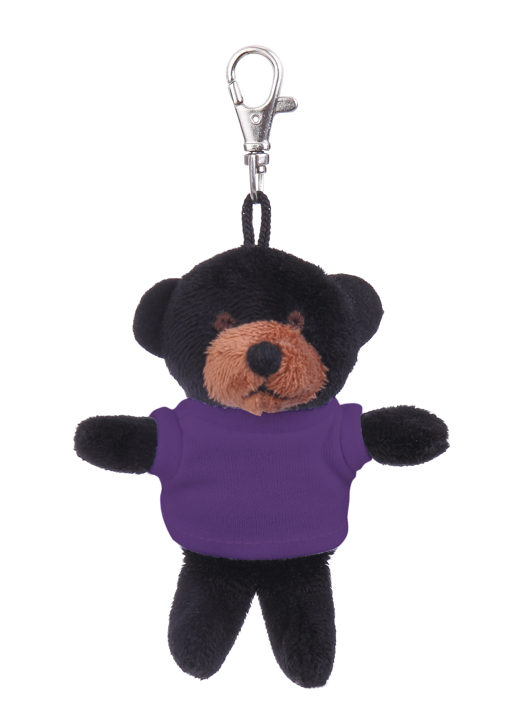 Soft Plush Black Bear Keychain with Tee 1