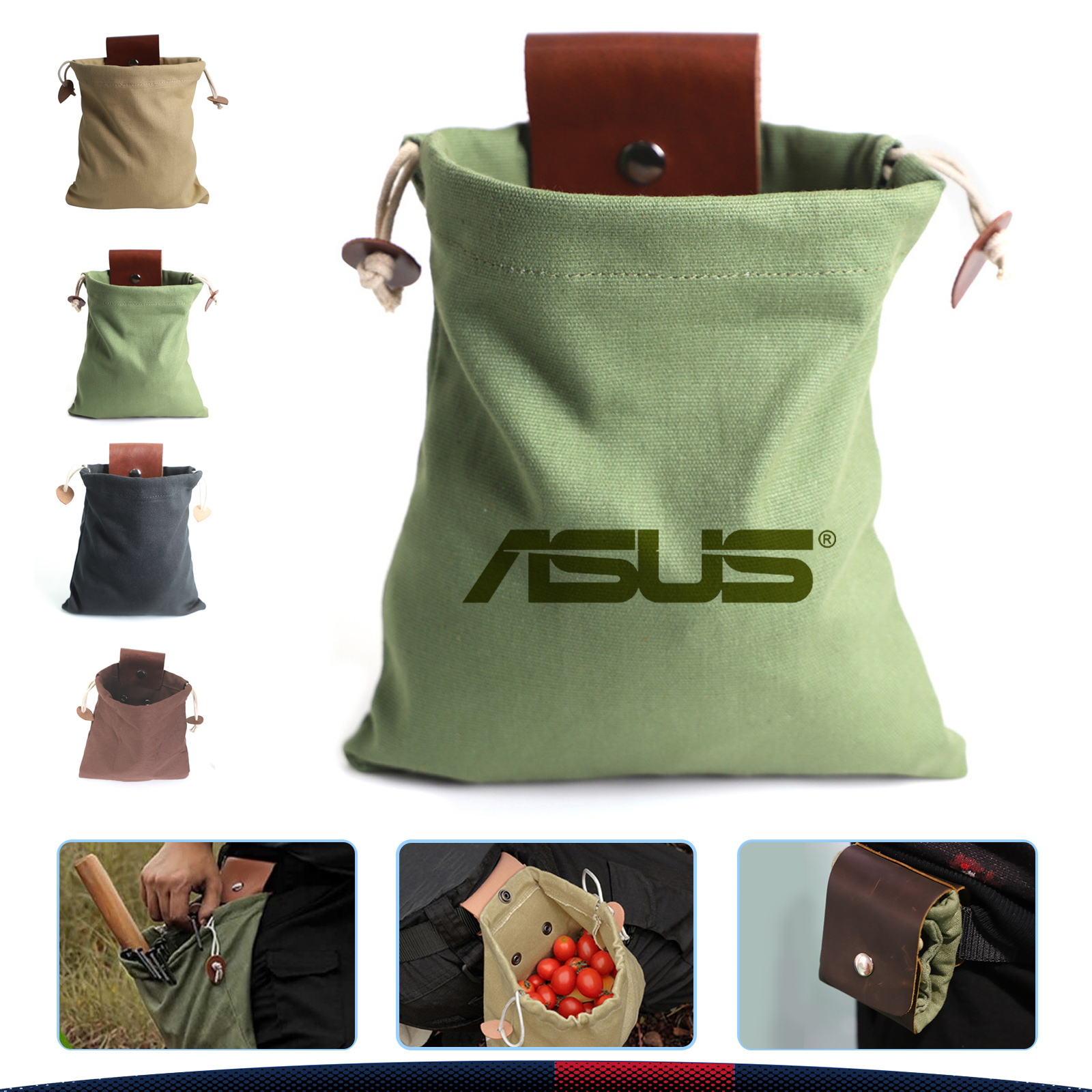 PU Canvas Foraging Bag 6