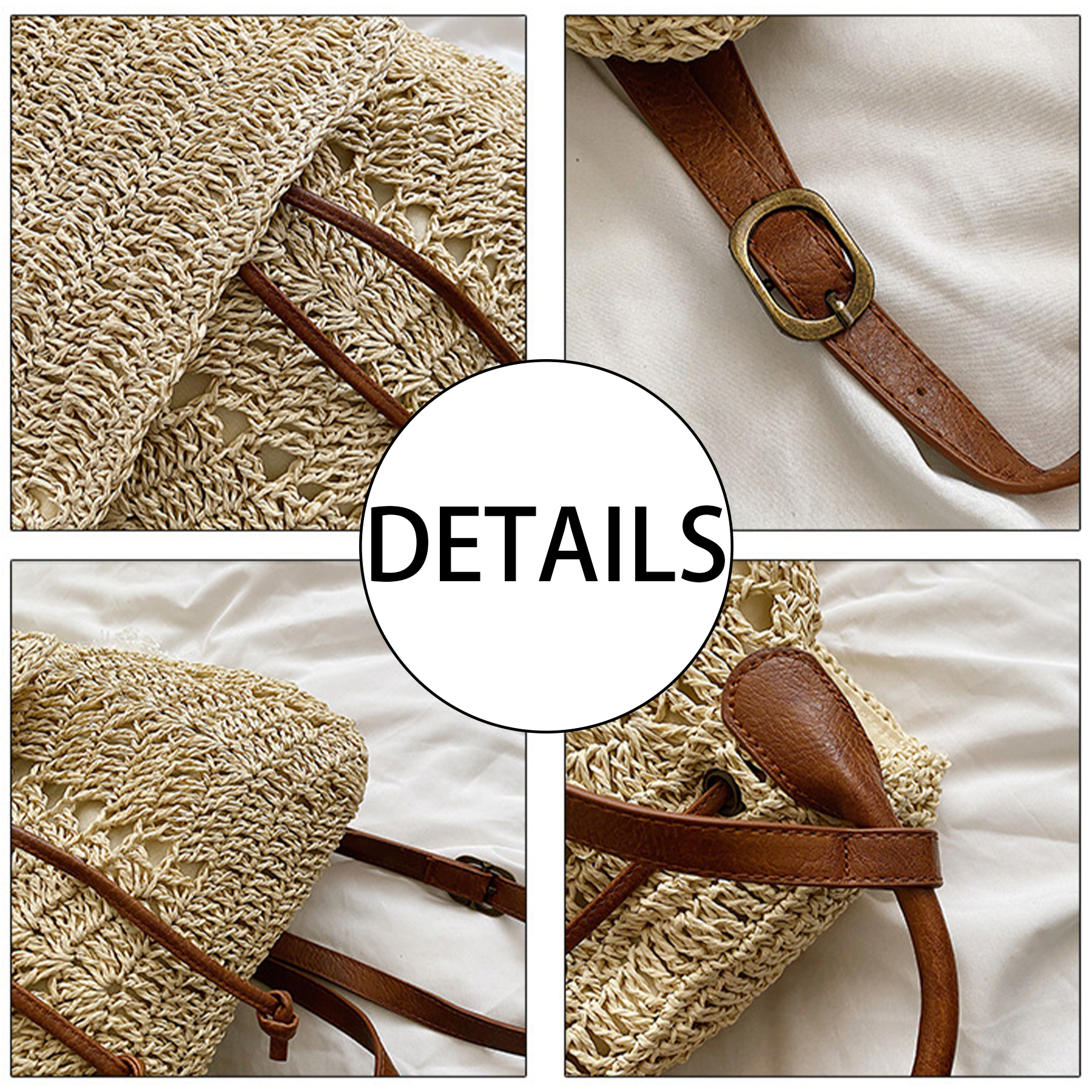 Jute Stylish woven beach backpack 4
