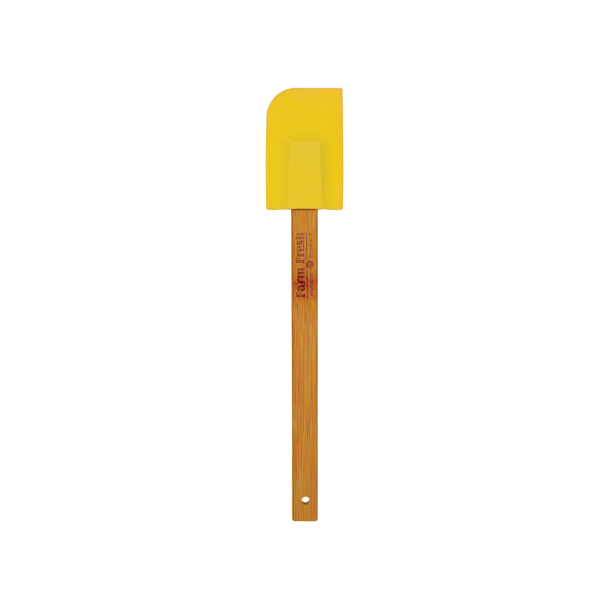 11" Yellow Silicone Spatula w/ Bamboo Handle 2