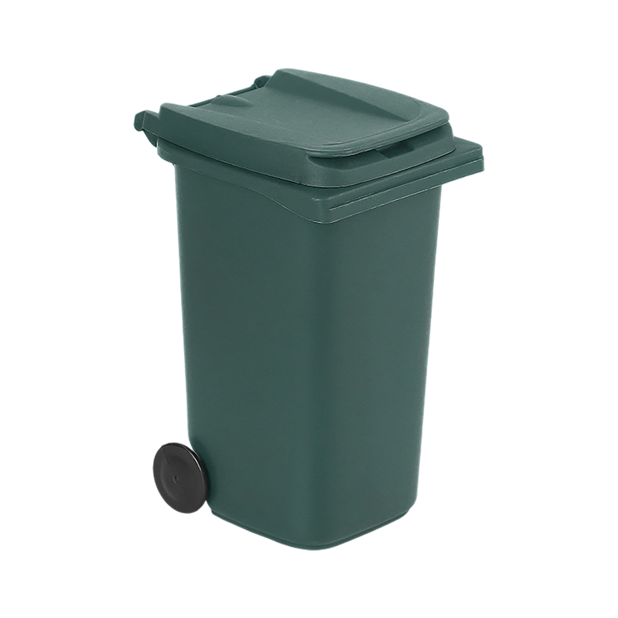 Plastic Mini Trash Can With Lid And Wheels 4.96 x 3.5 x 2.83" 3