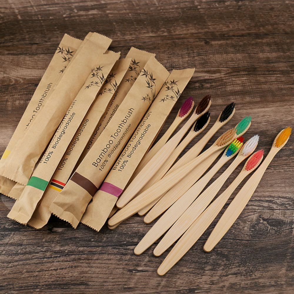 Disposable Bamboo Toothbrush With Soft Bristles 2