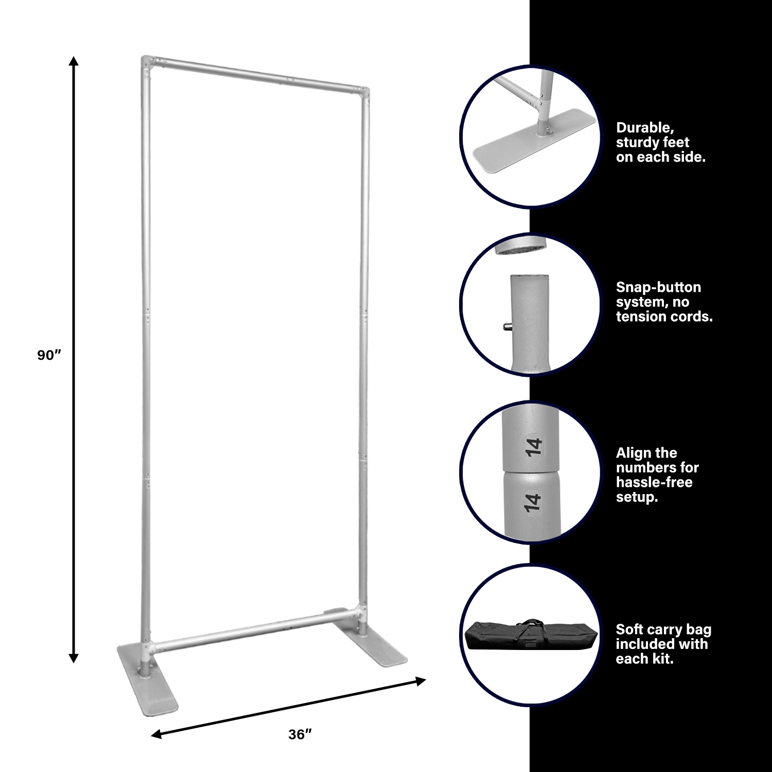 3' Flexi-Tube Display, Double-Sided 3