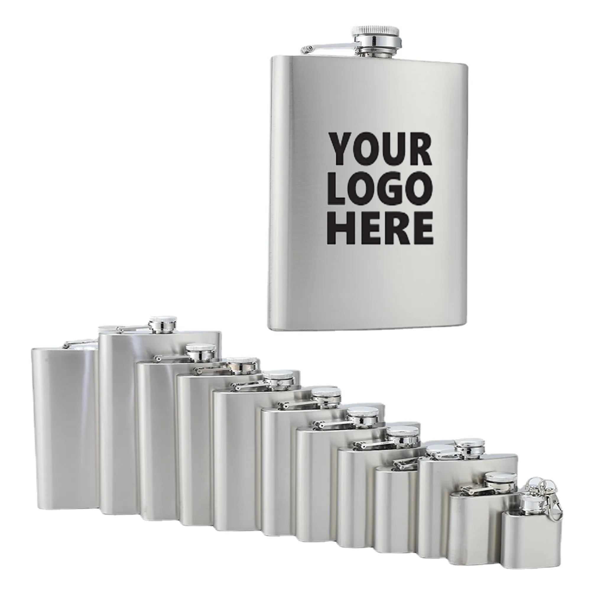 8oz Stainless Steel Wine Alcohol Bottle, custom water bottle with logo imprint 3