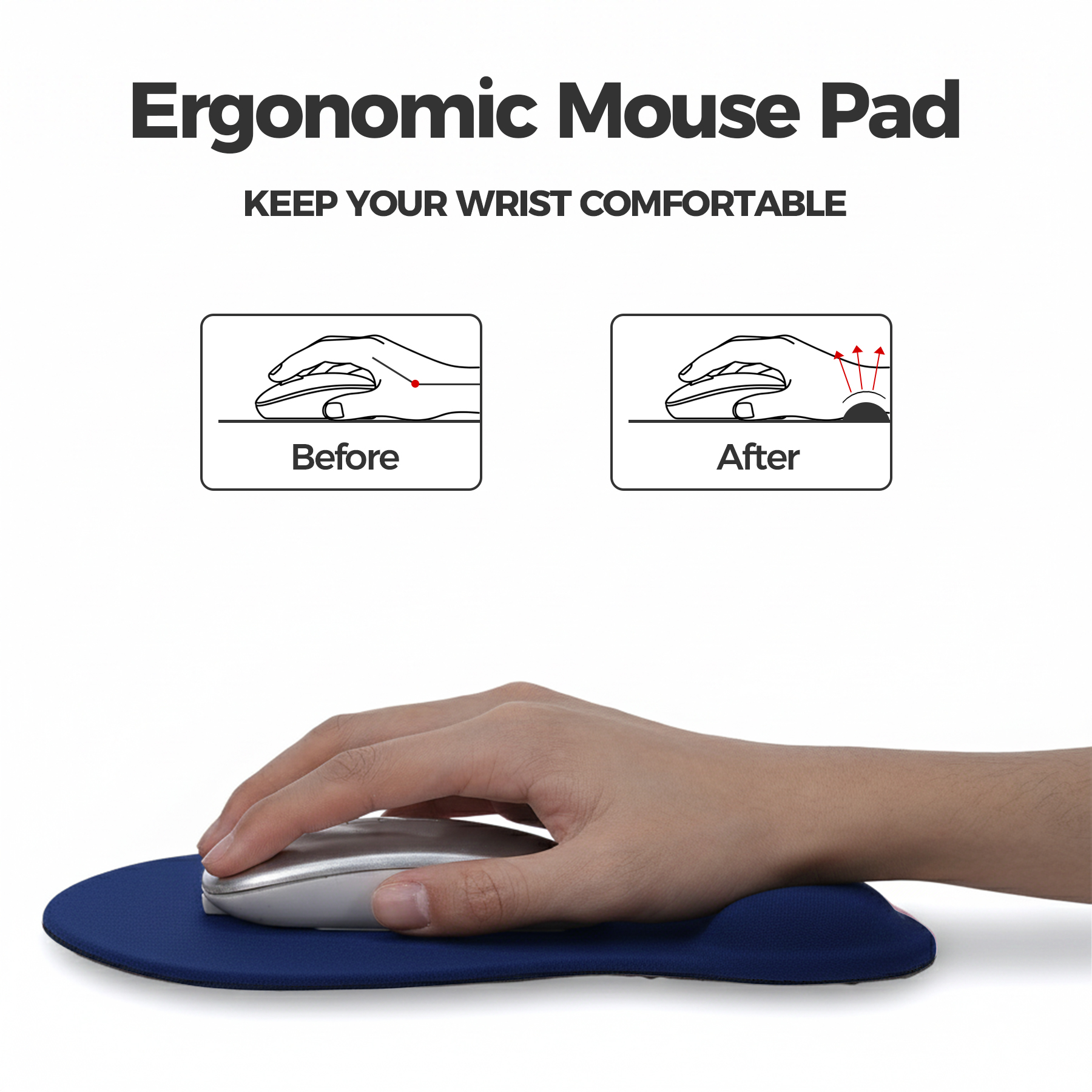 Custom Full Color Wrist Rest Mouse Pad 16