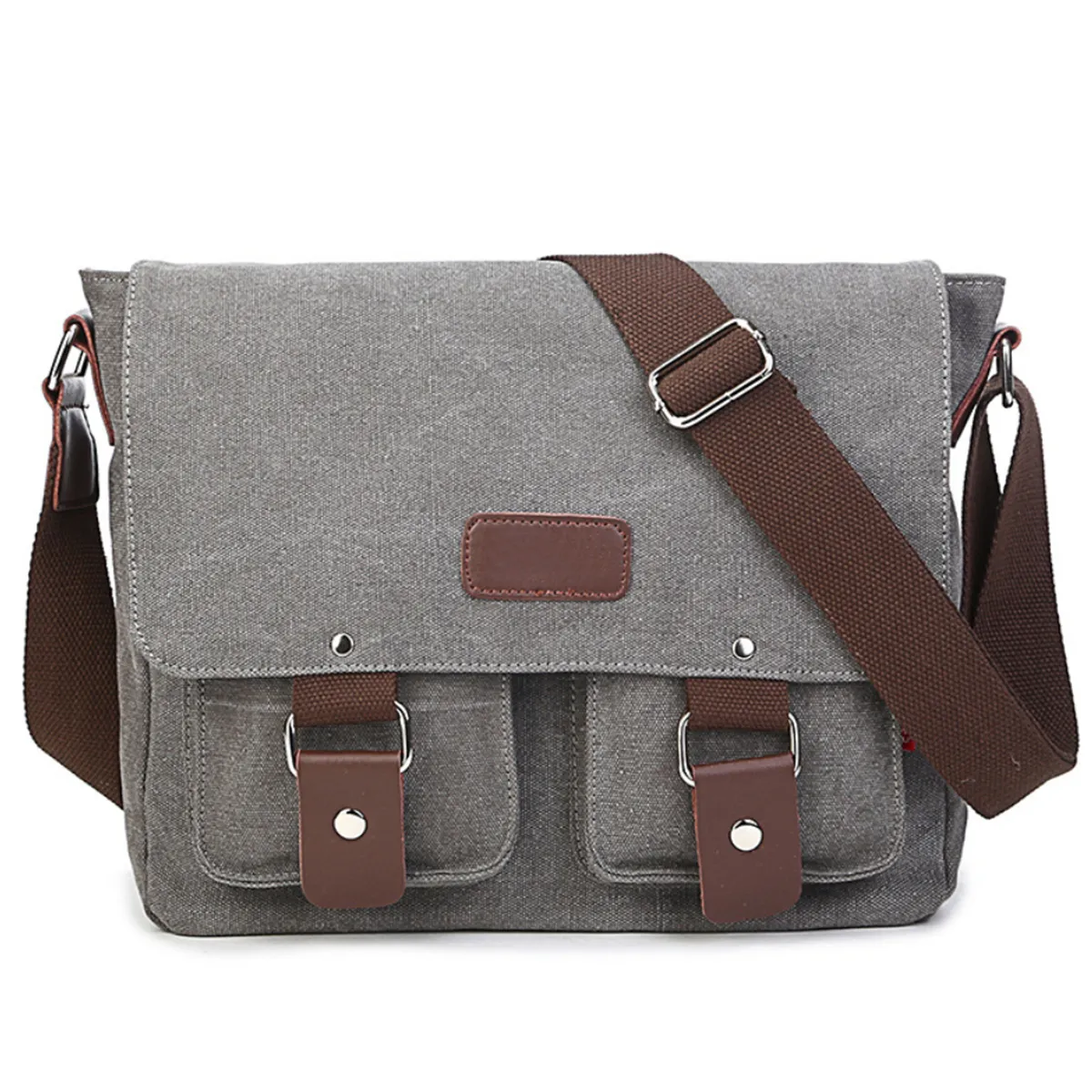Men'S Canvas Shoulder Retro Messenger Military Bag 10