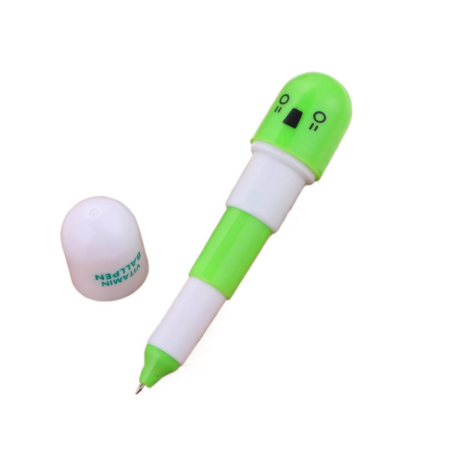 Retractable Capsule Shape Ballpoint Pen w/ Smiling Face 3