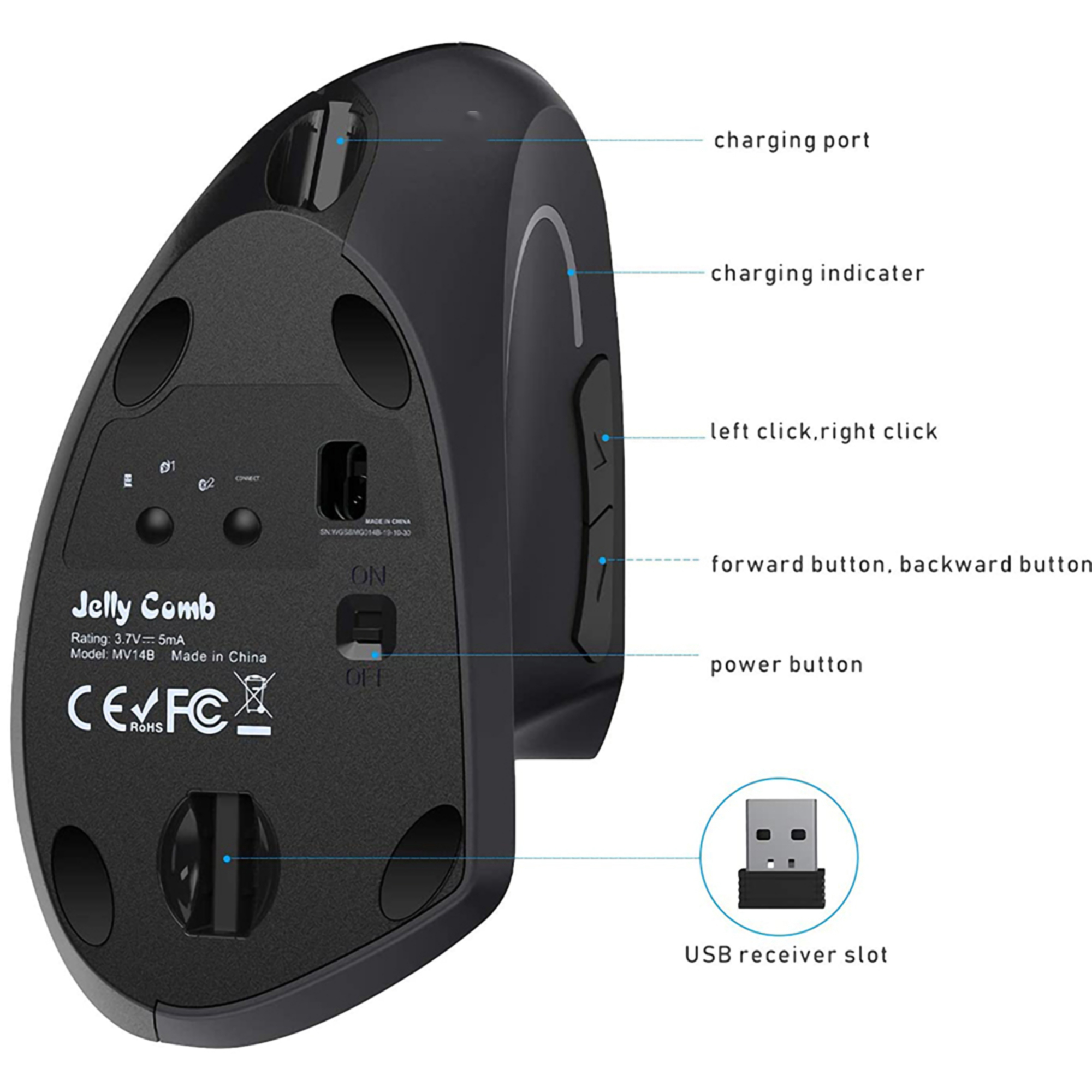 Ergonomic Wireless Vertical Mouse 6