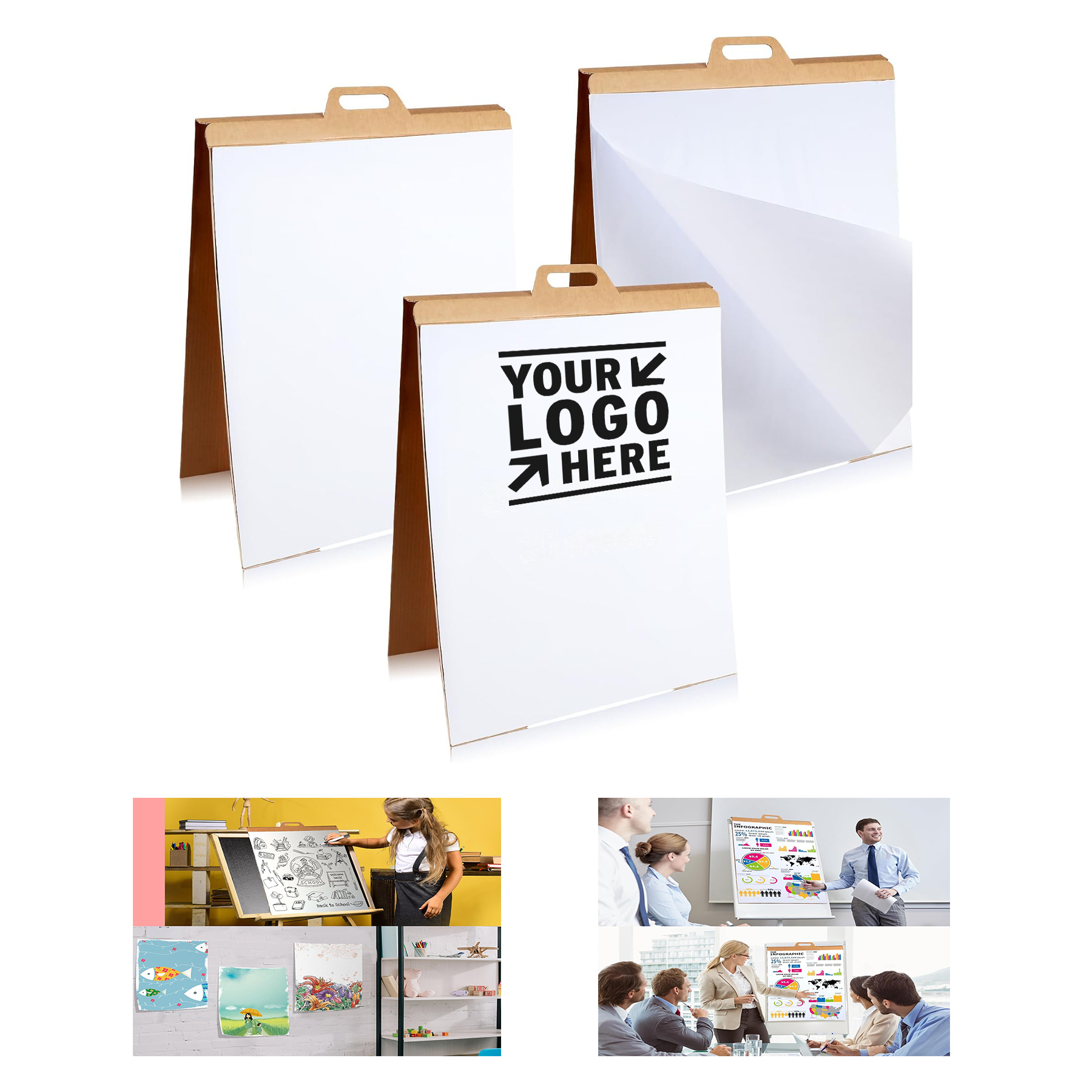 20" x 23" 20 Sheets Large Sticky Tabletop Easel Pad 2