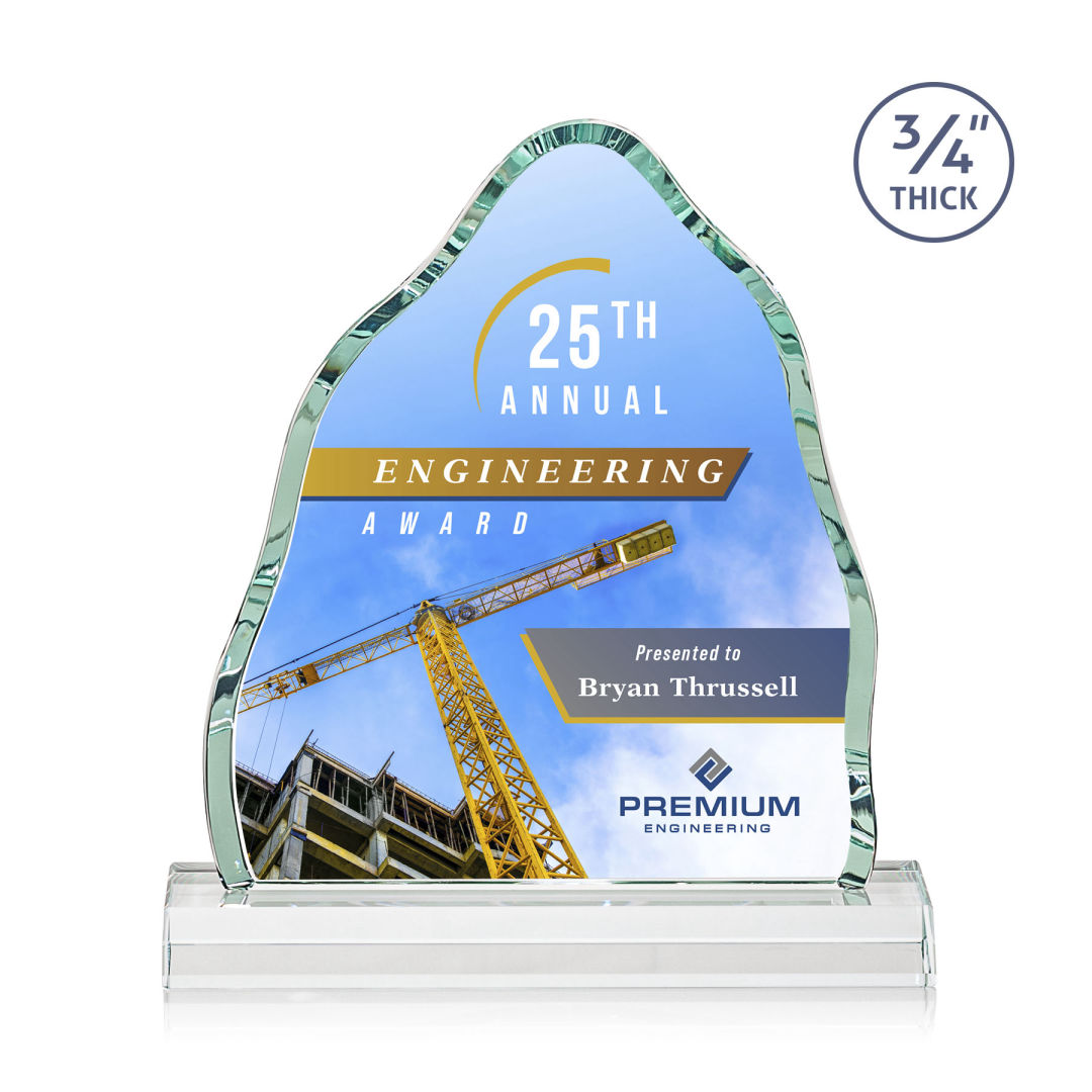 Dunwich VividPrint™ Award - Starfire, custom award with logo imprint 4