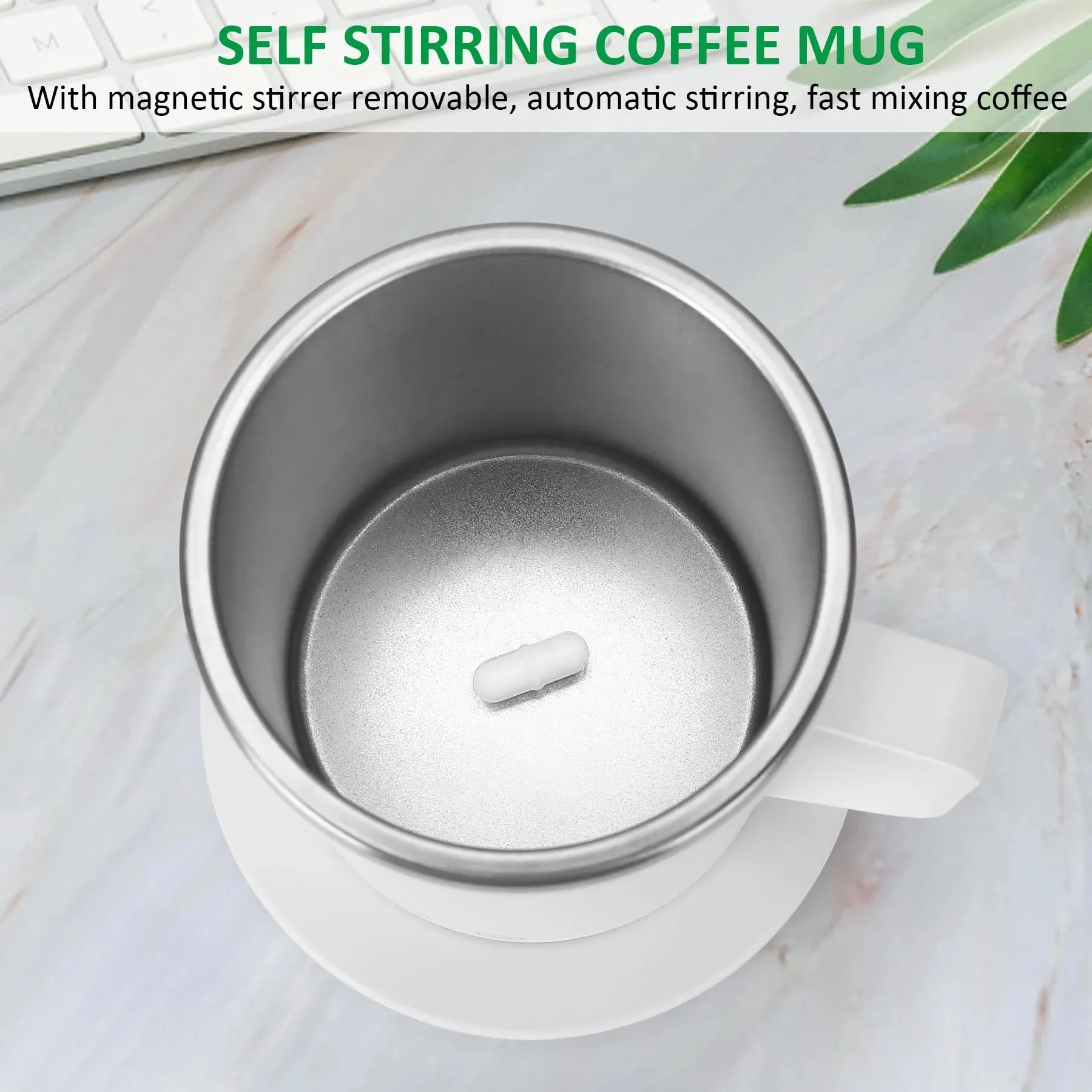 14 oz Smart Stainless Steel Mug With Lid Self-Heating 5