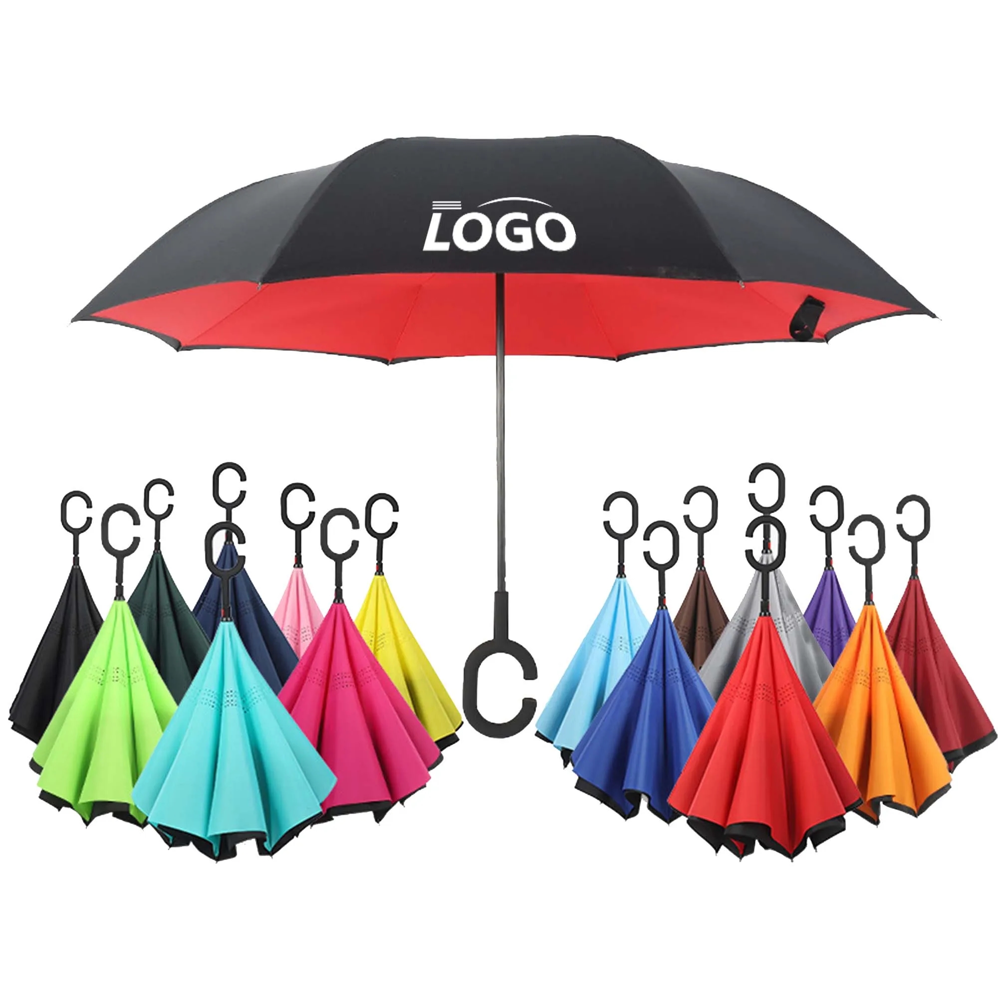 C Shape Handle Double Layer Inverted Umbrella 5