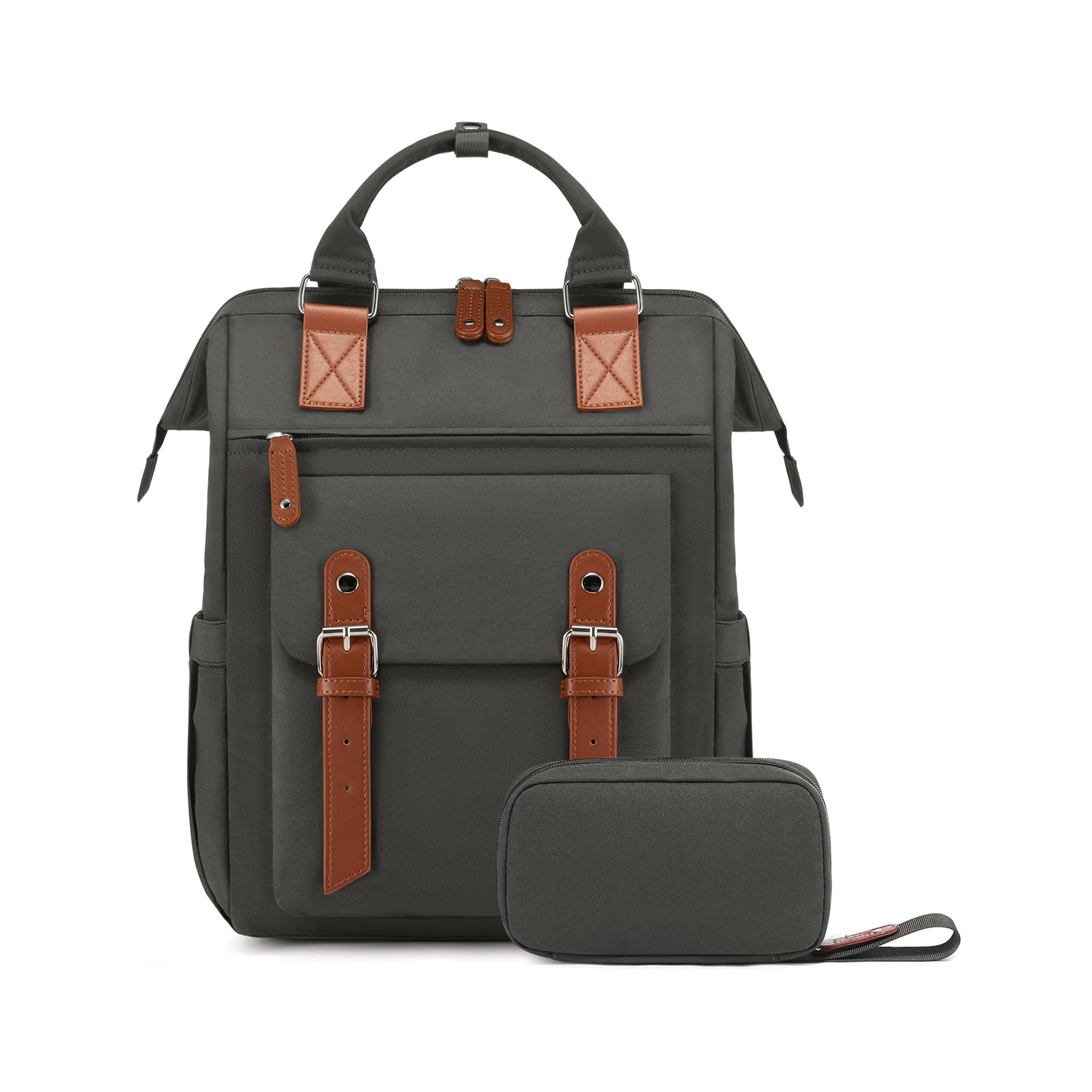 Large Capacity Polyester Laptop Backpack w/ Pouch 17