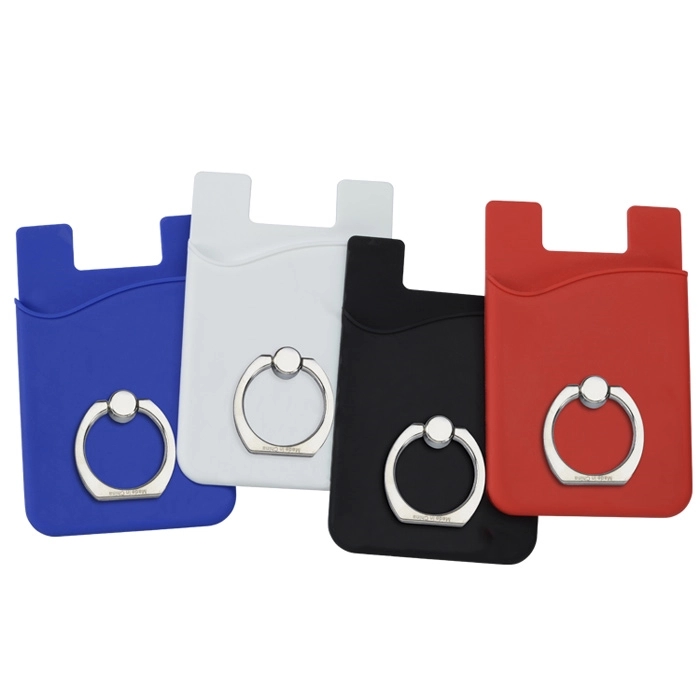 Silicone cell phone wallet card with Ring Grip 8