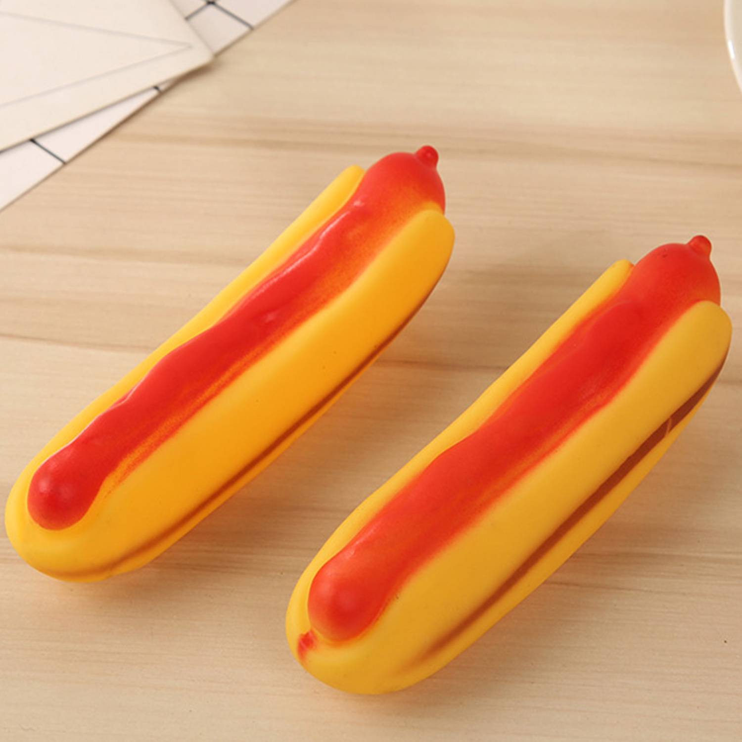 Lifelike Hot Dog Squeeze Toy with Sound Effects 4