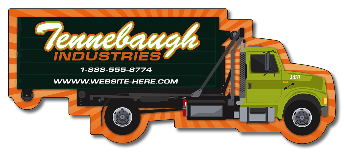 Magnet - Trash / Recycle Truck Shape (5x2.0625) - 25 mil. 2