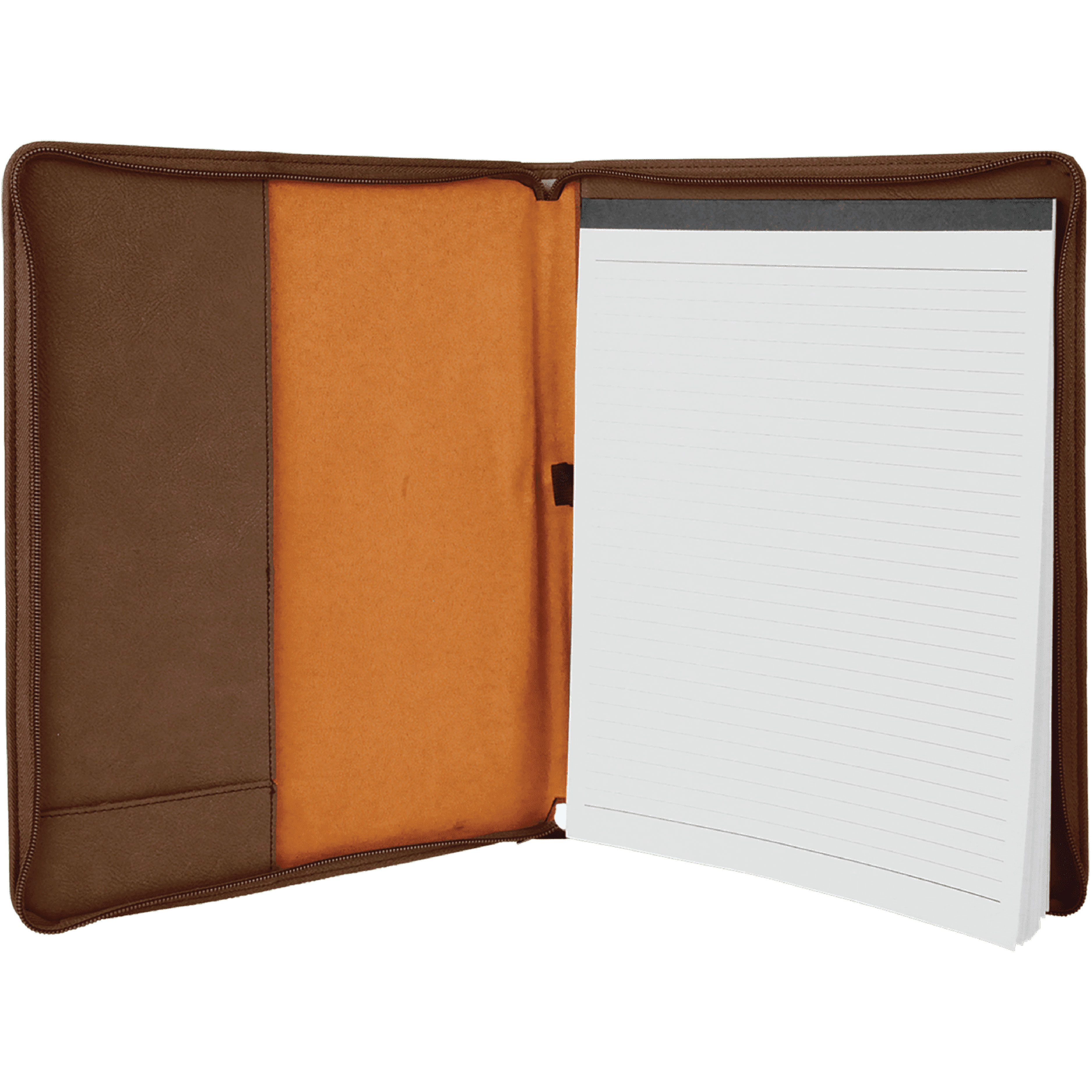 9" x 12" Leatherette Rustic/Gold Portfolio with Zipper 3