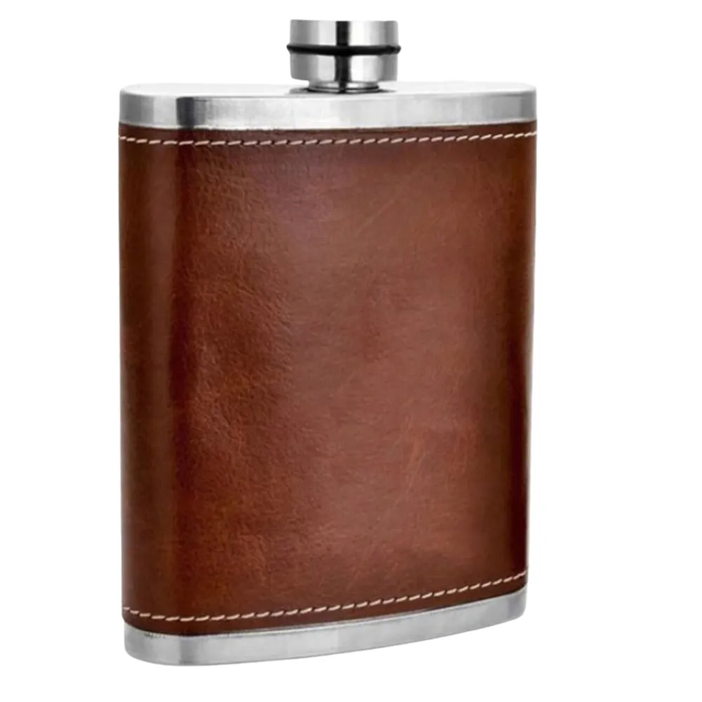 Stainless Steel Leather Hybrid Flask 1