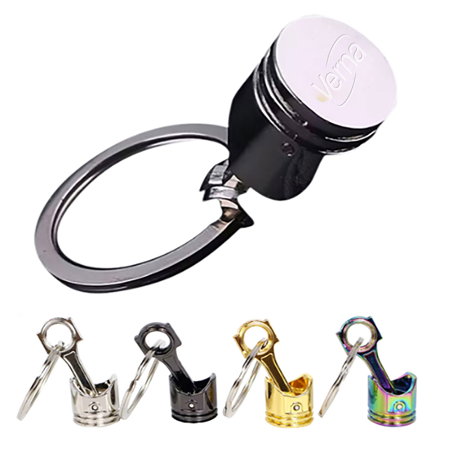 Turbo Engine Piston Design Metal Keychain