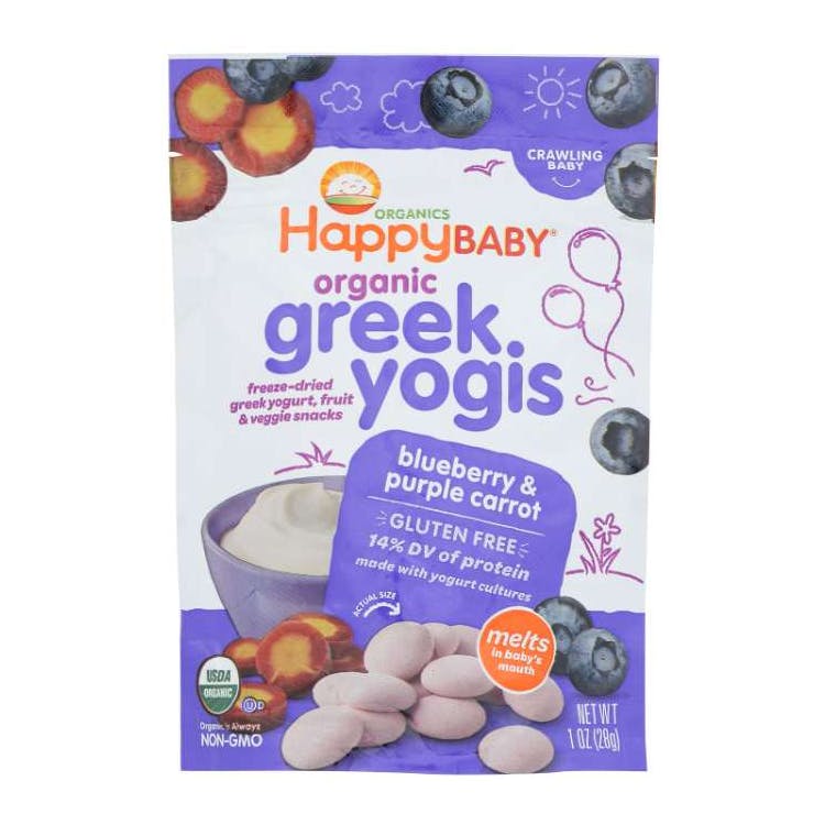Happy Baby Greek Yogis 8pk - Blueberry and Purple Carrot 2