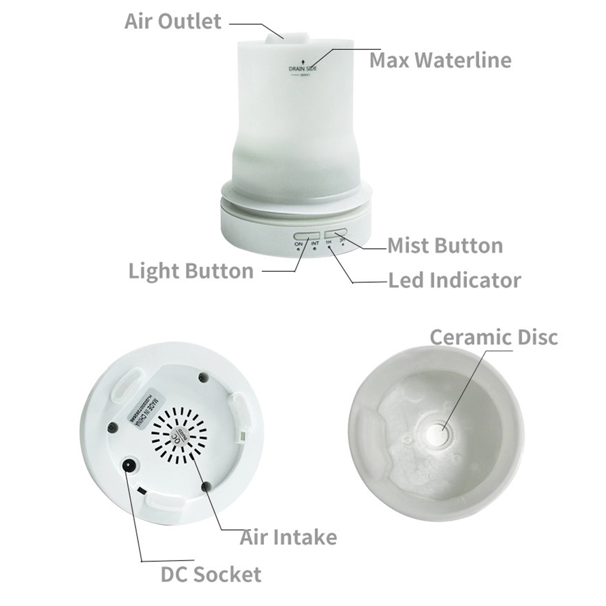 Stone Shape Ceramic Ultrasonic Essential Oil Diffuser 3