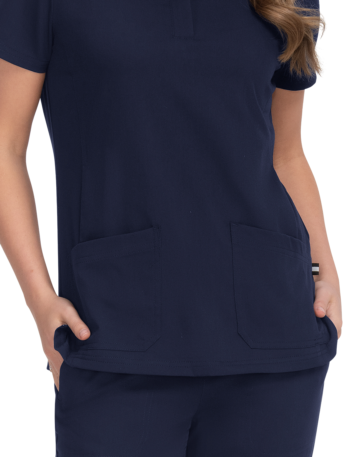 koi - Next Gen - Women's Four-Pocket Zipper-Neck Mandarin Collar Driven Top 10
