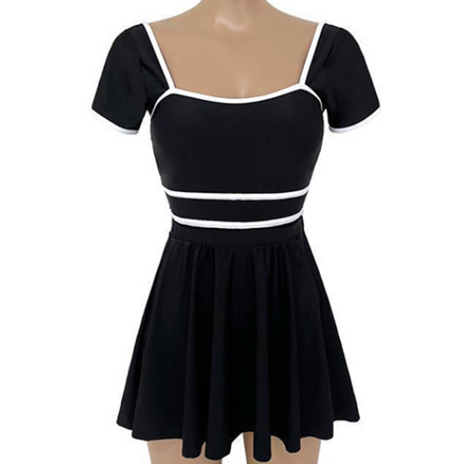 Women's Polyester One-Piece Swimsuit w/ Skirt 2