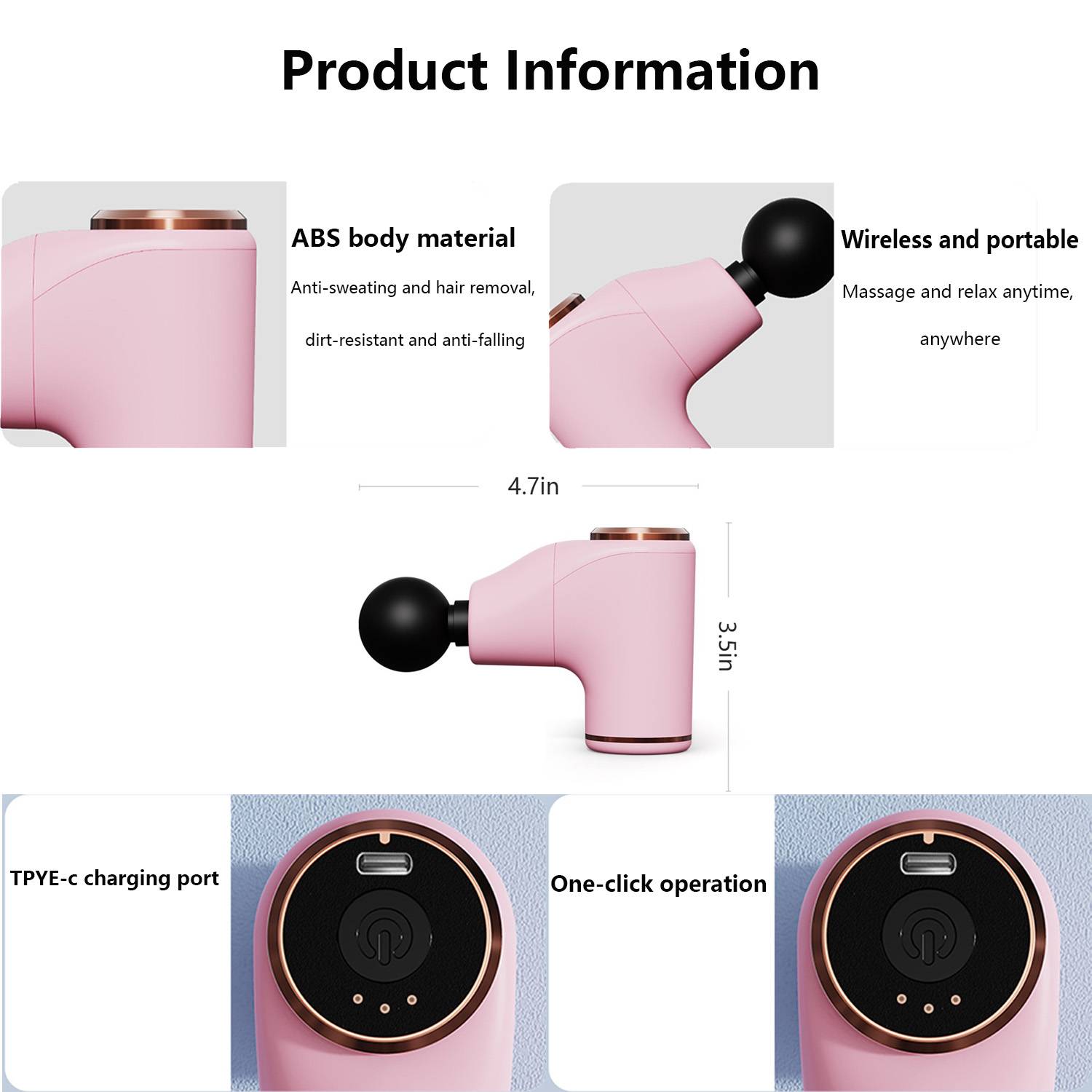 Silent Electric Mini Fascia Gun Muscle Massager 1