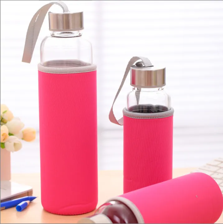 18oz Transparent Glass Water and Juice Bottle 3