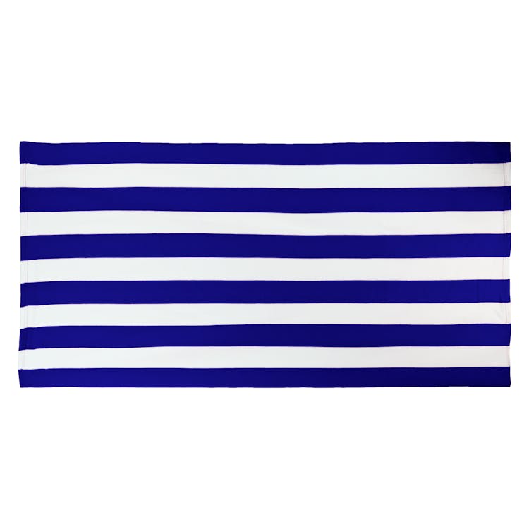 Cabana Stripe Microfiber Beach Towels - Royal Blue 30' x 60" 1