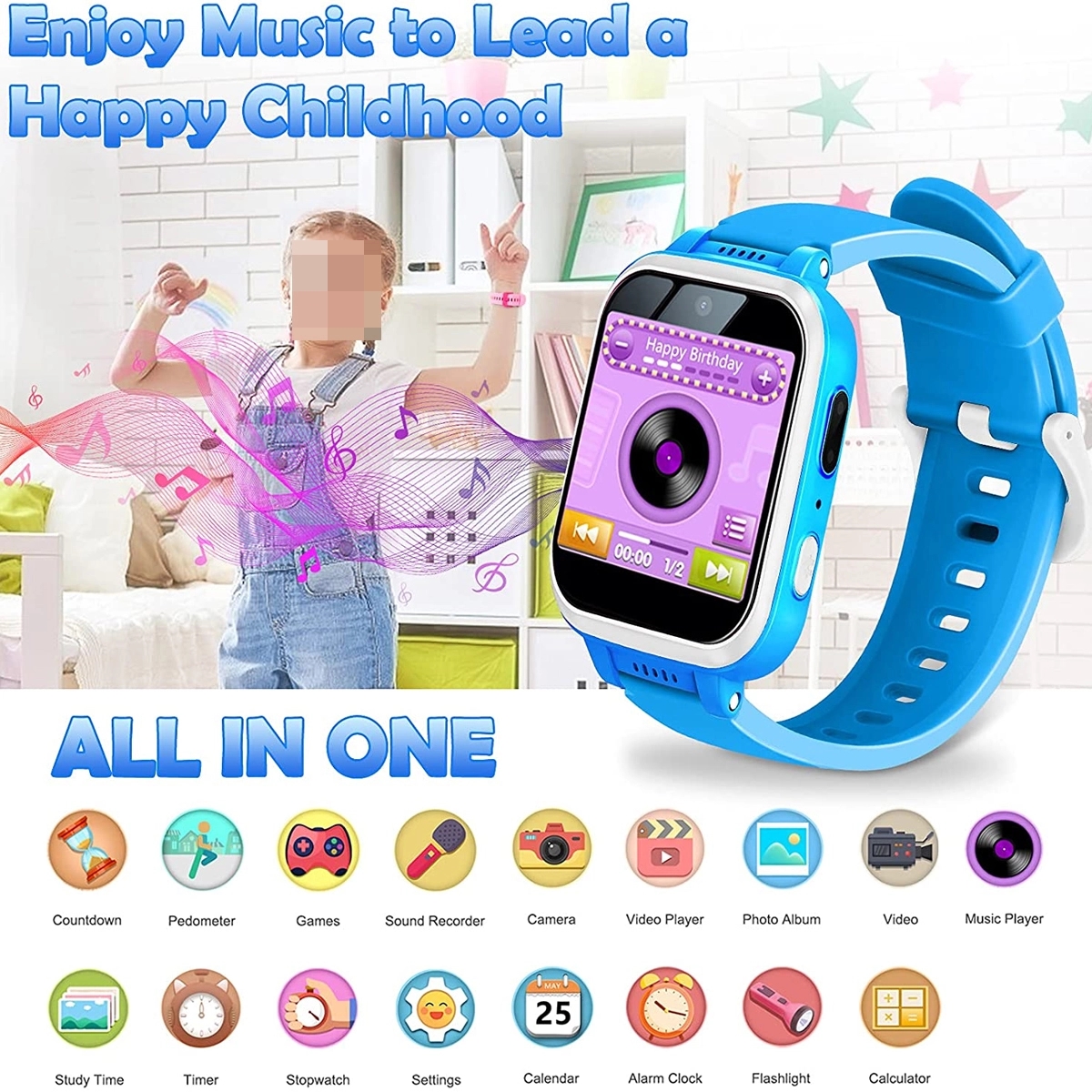 Y90 Touch Screen Kids Smart Game Watch 3