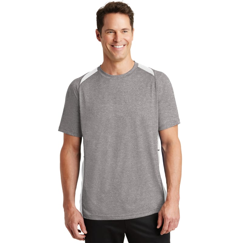 Sport-Tek Heather Colorblock Contender Tee. 32