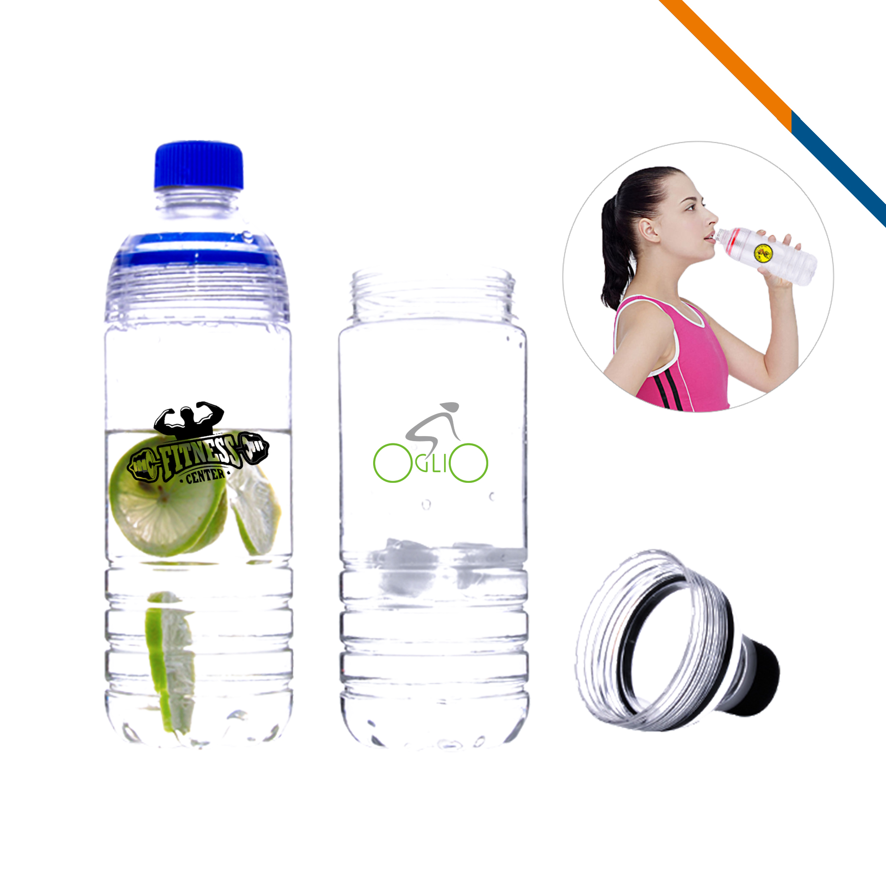 Pure Water Bottle, custom plastic water bottle with logo imprint 3