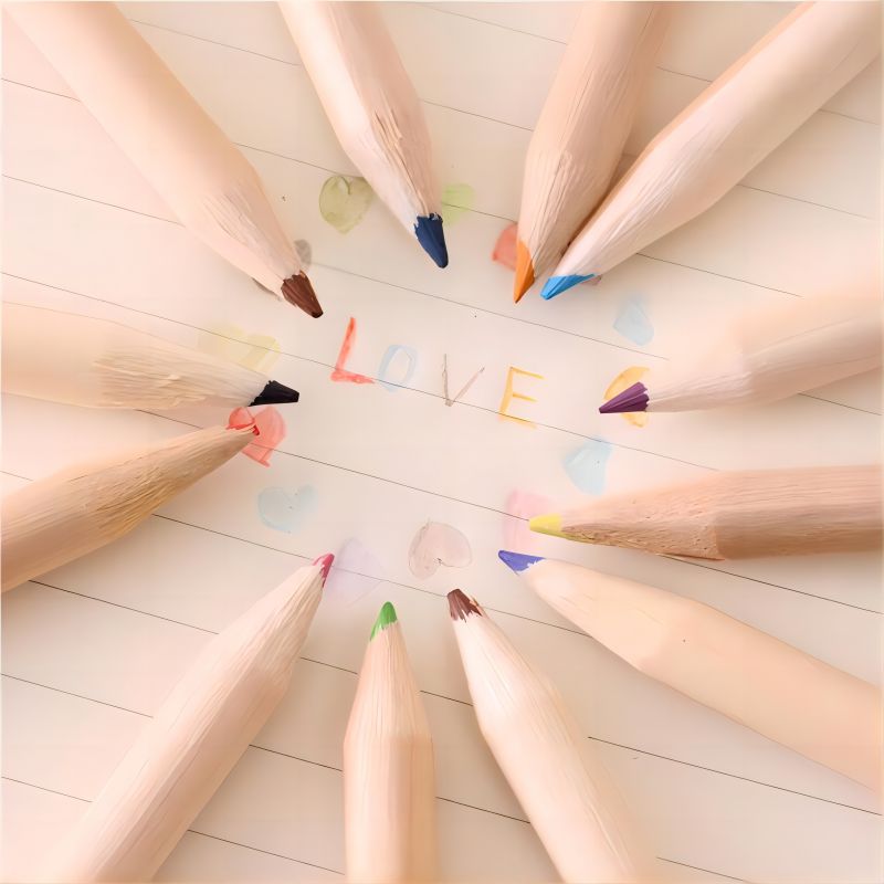 12 Colored Pencils Set With Sharpener 1