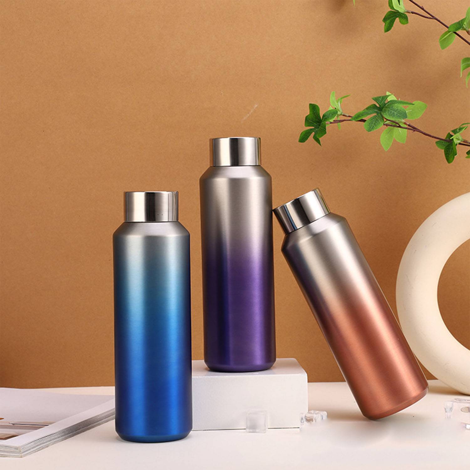 Portable gradient stainless steel insulated water bottle 3
