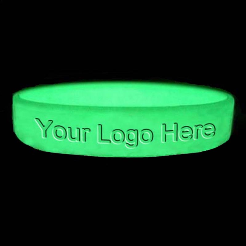 1/2" Embossed & Glow In The Dark Silicone Bracelets 2