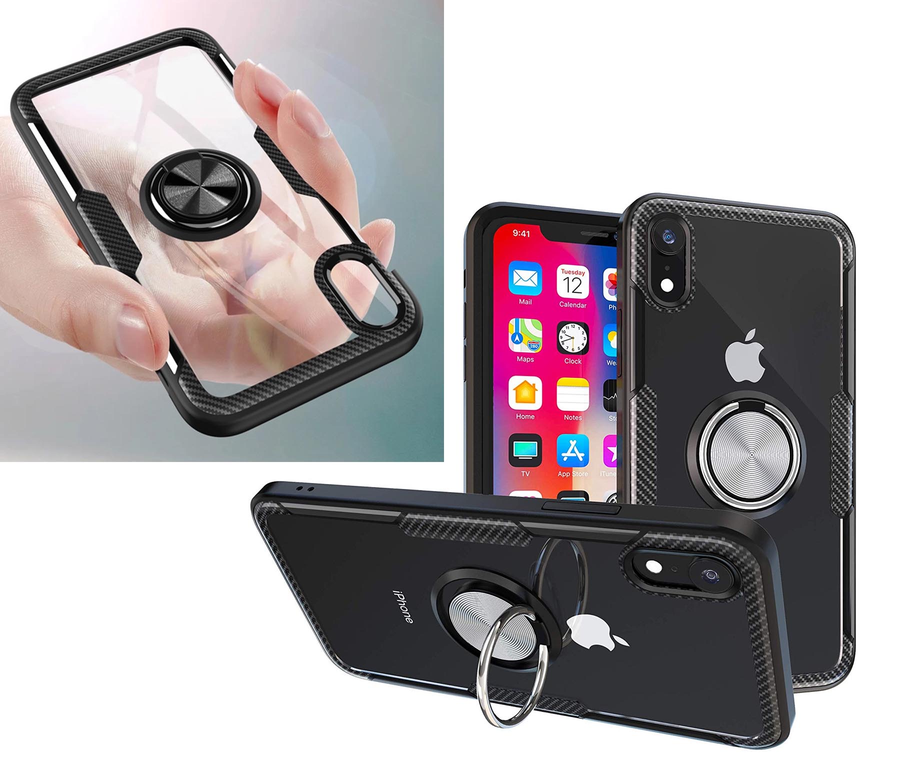 iBank ® Galaxy Note 9 Transparent Case with Carbon Fiber Trim & Rubber Bumper 1