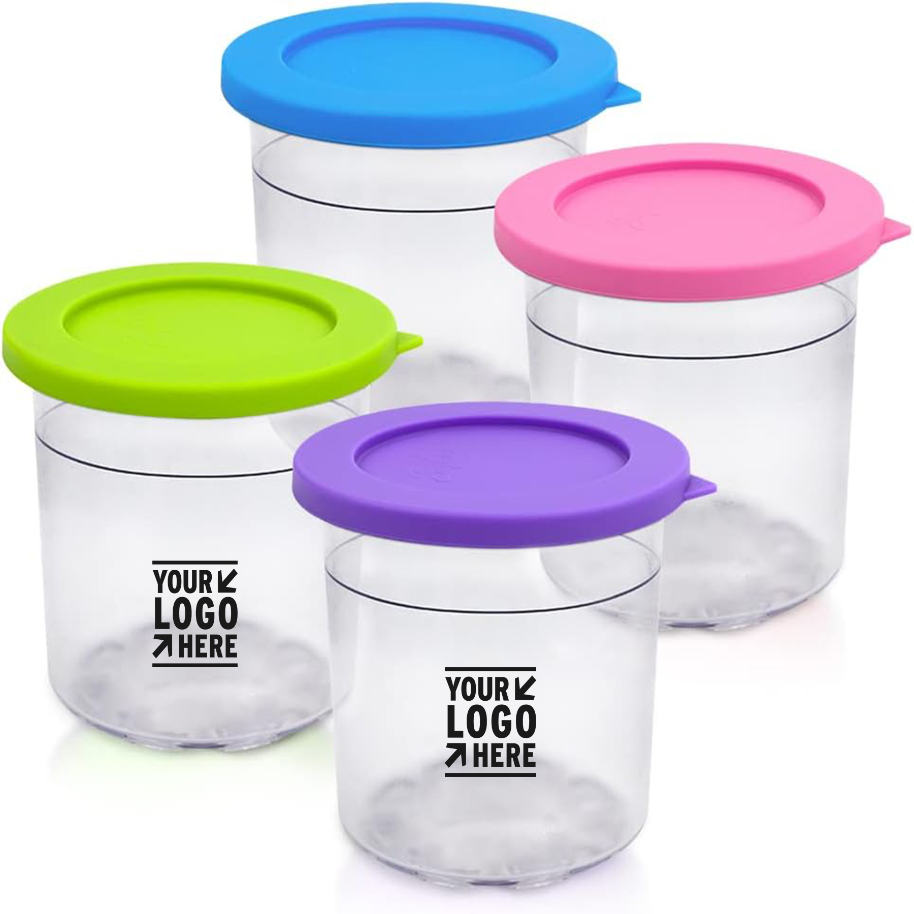 16oz Cups Dishwasher Safe Airtight Ice Cream Container with Silicone Lid    2