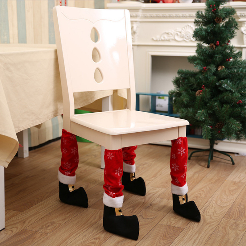 4 pcs Christmas Table Leg Covers Decoration Set 2