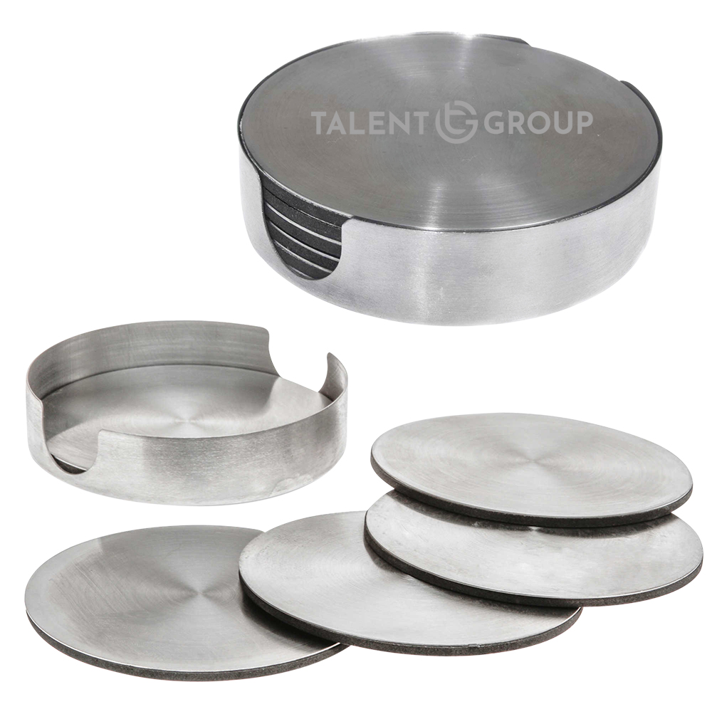 6 Piece Stainless Steel Coaster Set 5