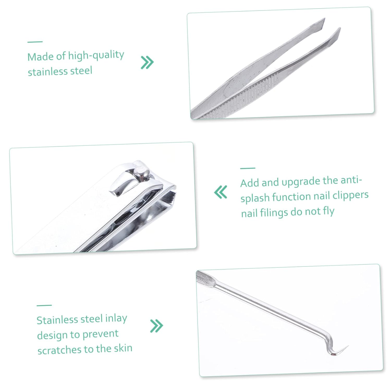 Stainless Steel Beauty Set w/ Zipper Bag 7