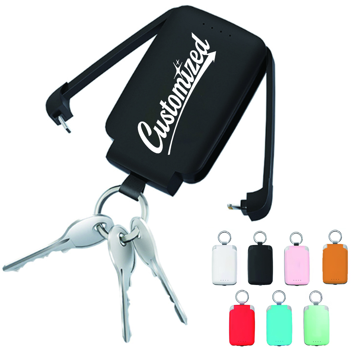 Mini Keychain Power Bank with LED Flashlight 8
