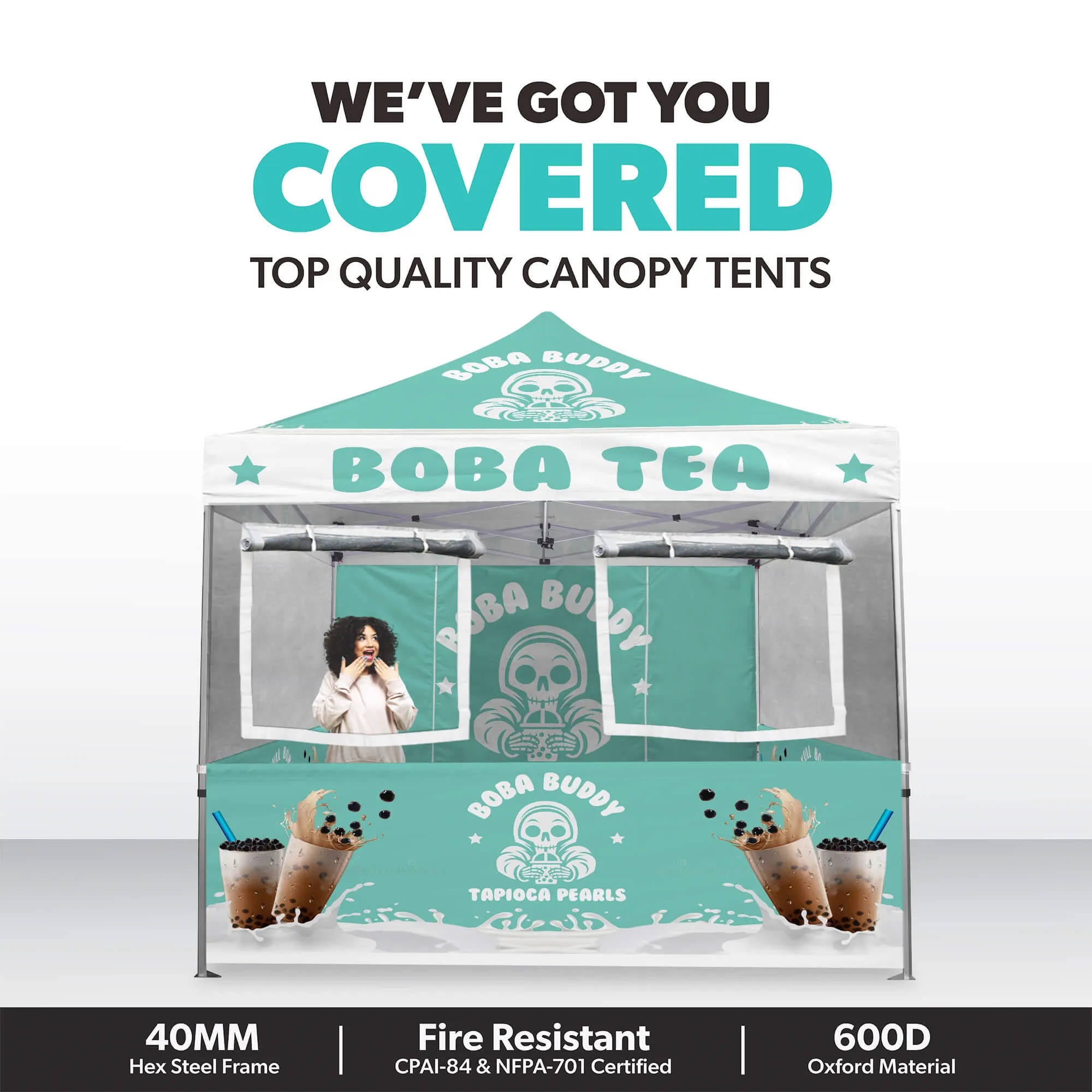 10ft x 10ft Custom Food Concession Canopy Tent Package 7