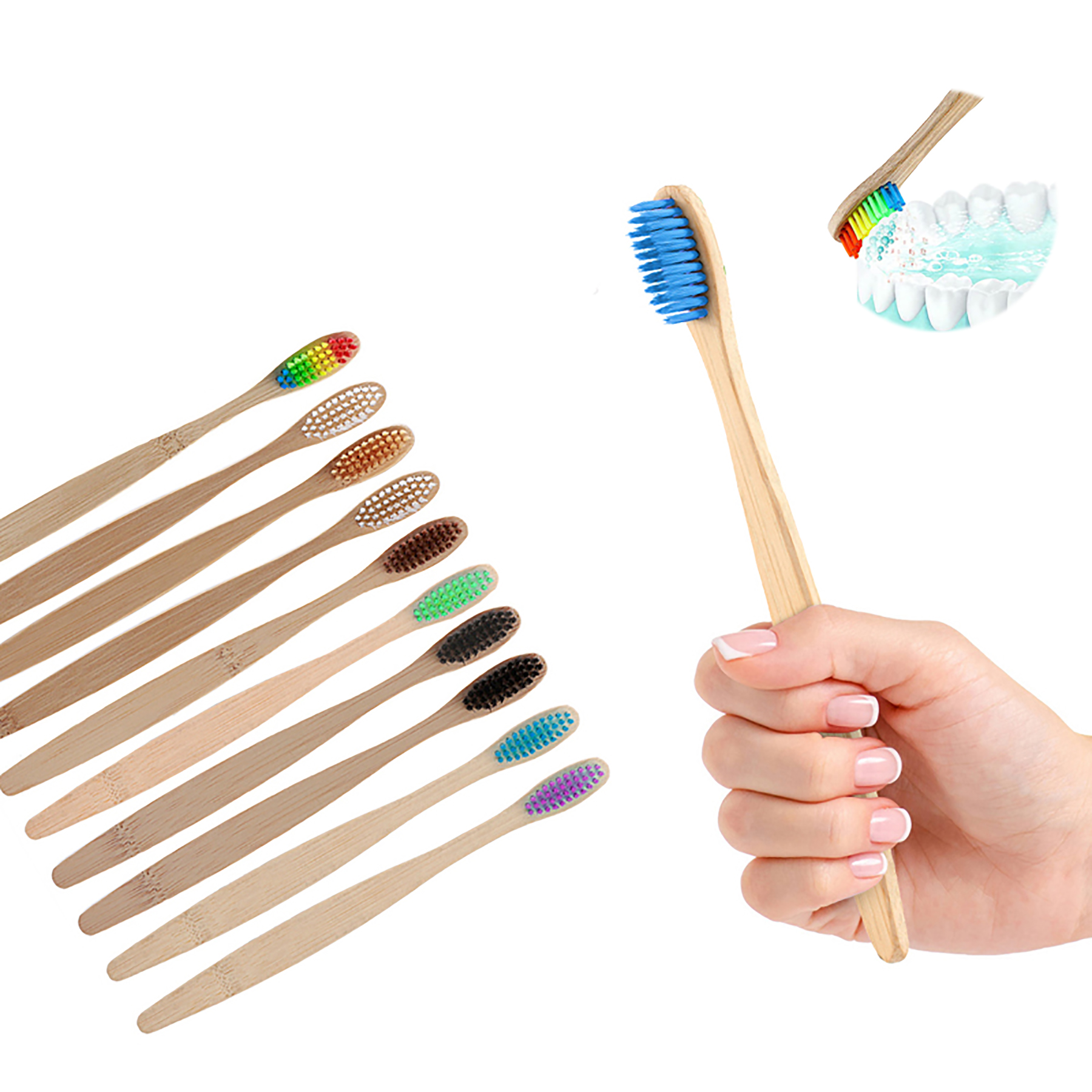 Colorful Natural Bamboo Toothbrush 3