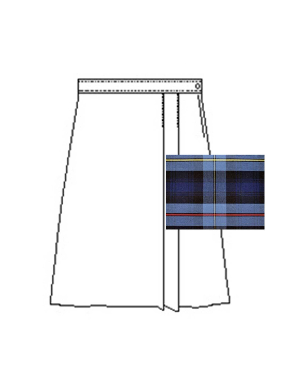 A+ Uniforms - Girls' Pocketless Blend Plaid Skort 1