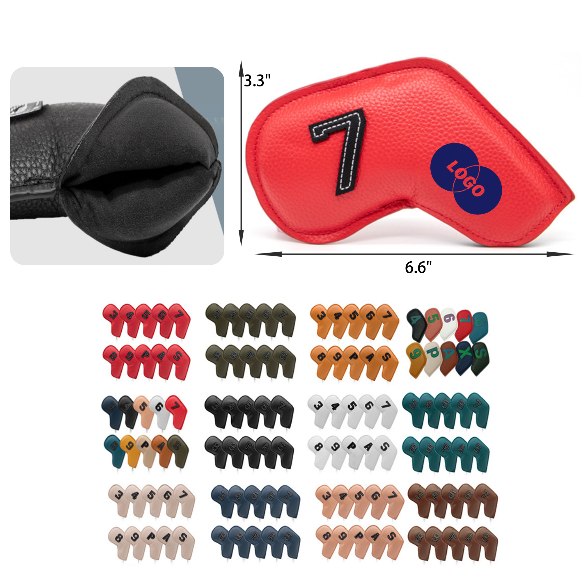 Stylish 10 PCS Leather Golf Club Cover Set 4