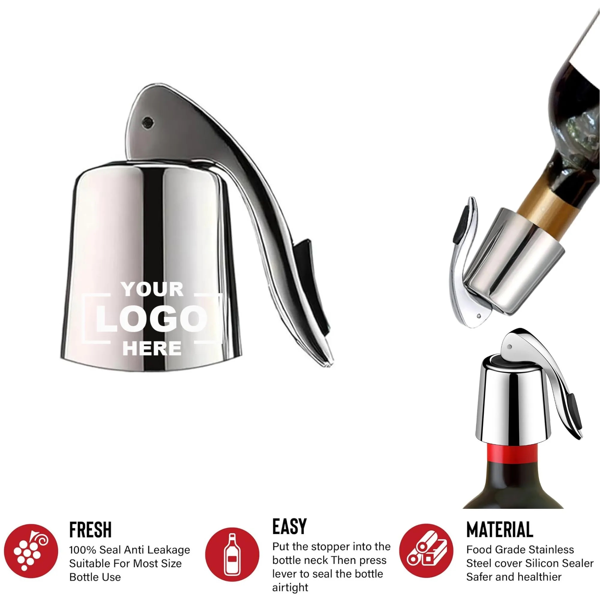 Wine Preservation Lever Stainless Steel Wine-Stopper
