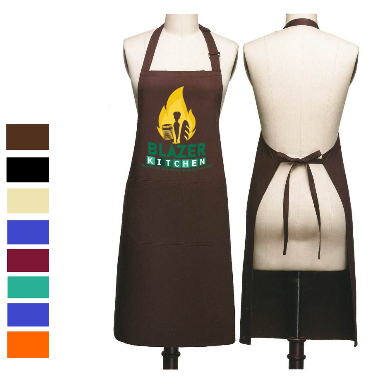 12 oz. 100% Cotton Waterproof Kitchen Apron w/ 2 Pockets 2